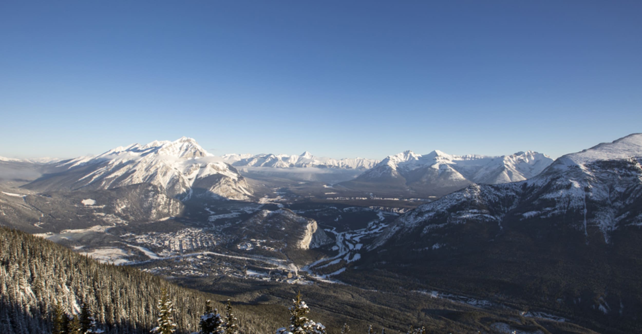 aerial of the mountains and valley