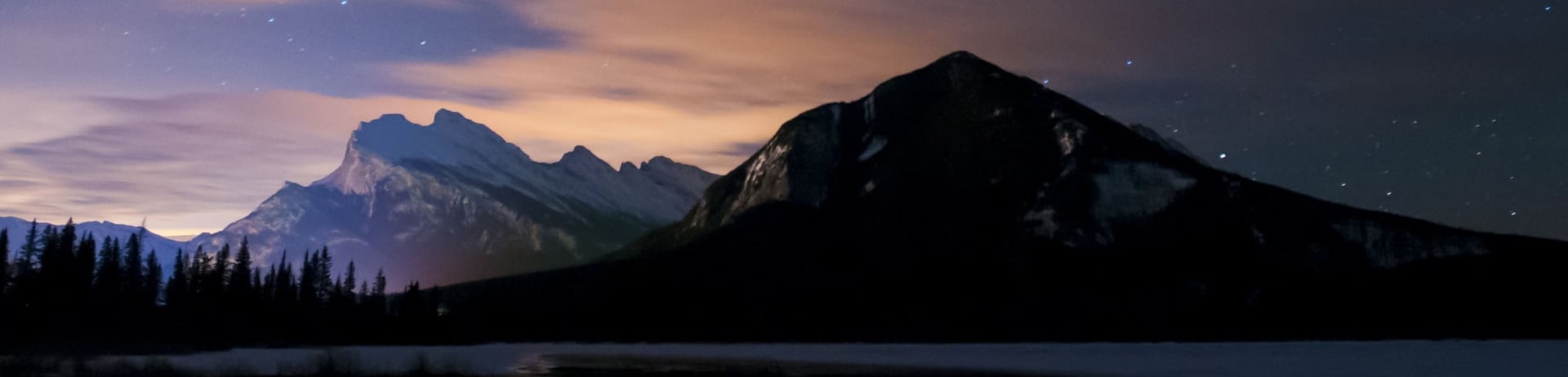 starry night sky over the mountains