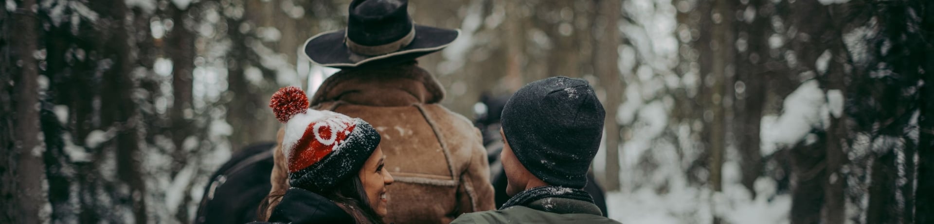 a couple on a sleigh ride