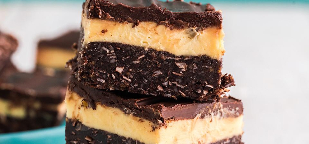 piles of cut nanaimo bars
