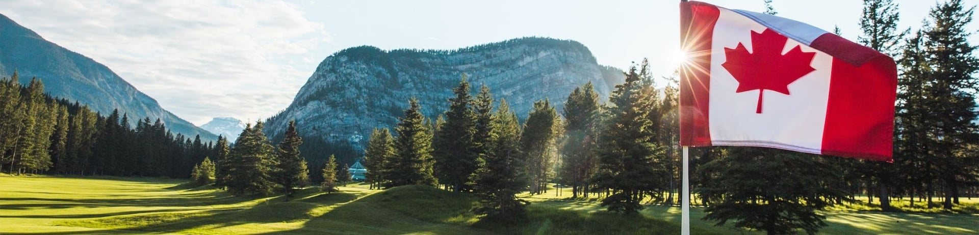 canadian flag on a golf course