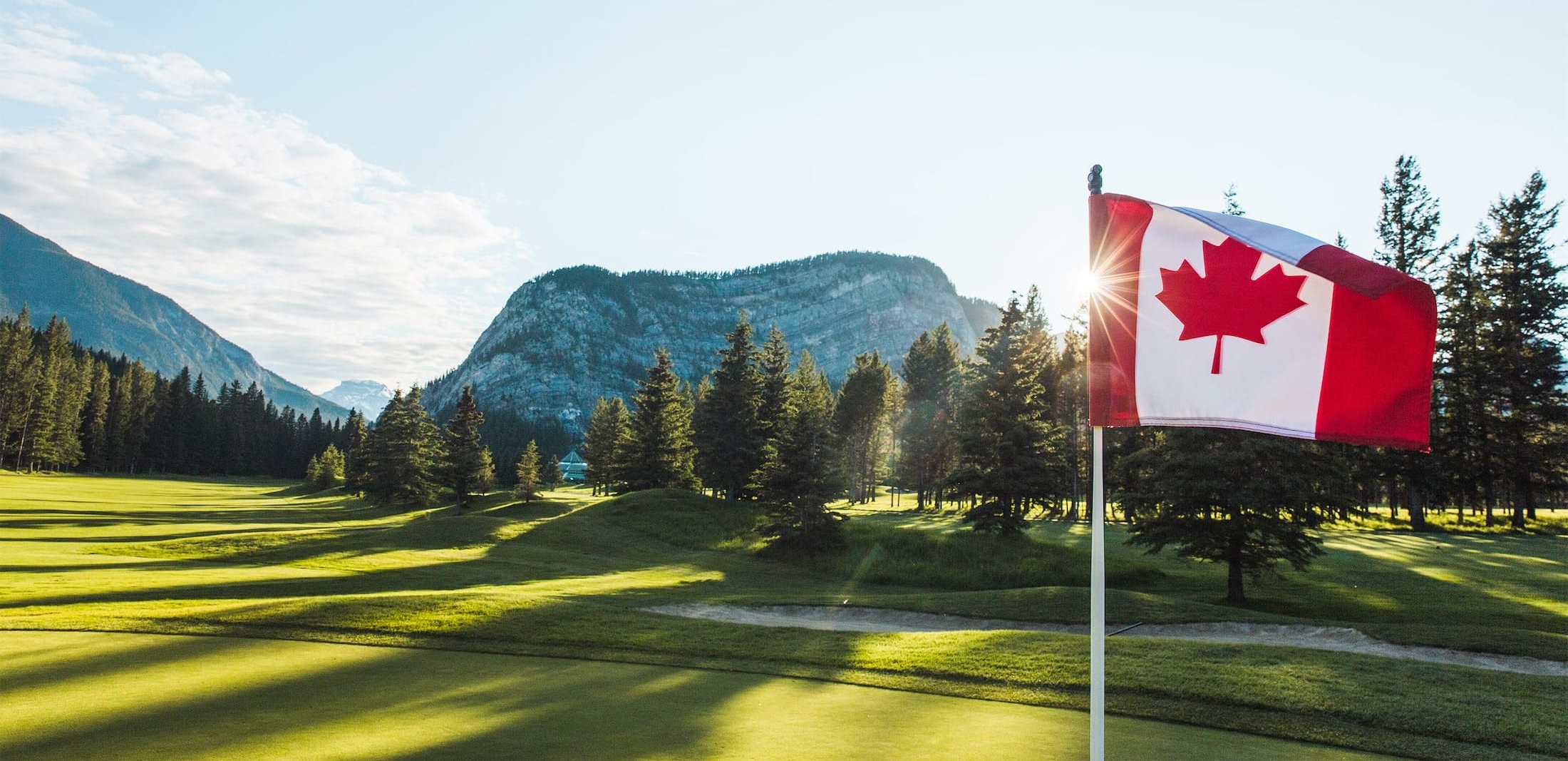 canadian flag on a golf course